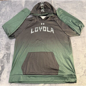 Loyola Under Armour Men Hoodie Coldgear Pullover Sweatshirt Sz XL Black & Green